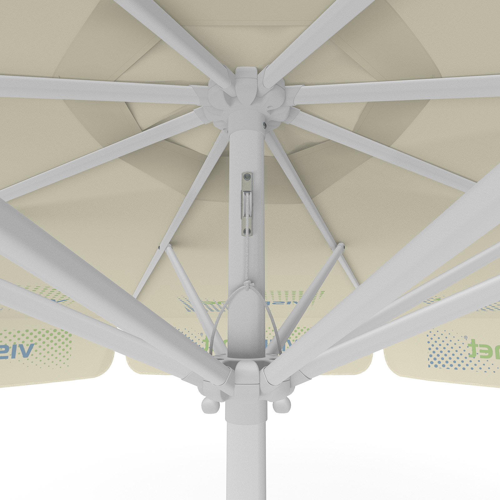 Sonnenschirm mit Logodruck, ø 300 cm, Detail Seilzug