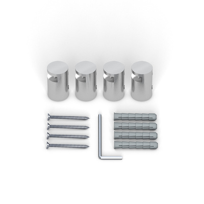 Klemmhalter Edelstahl ø 15 mm/15 mm für Plattenstärke 2-5 mm, 4er-Set