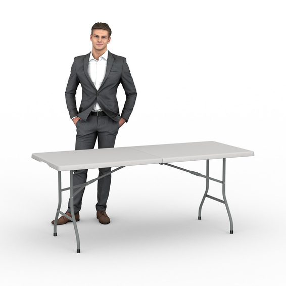 Klapptisch rechteckig, 180 x 75 x 74 cm