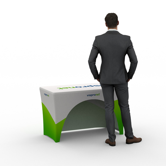 Tischhusse bodenlang - Rückseite mit Ausschnitt