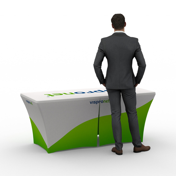 Tischhusse bodenlang - Rückseite mit Reißverschluss