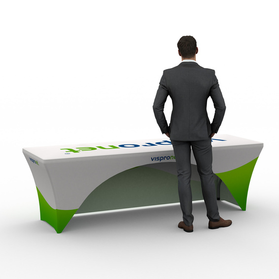 Tischhusse bodenlang - Rückseite mit Ausschnitt