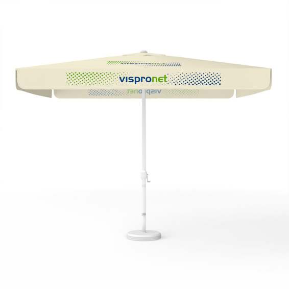 Sonnenschirm mit Logodruck, 300 x 300 cm, 2 Segmente bedruckt