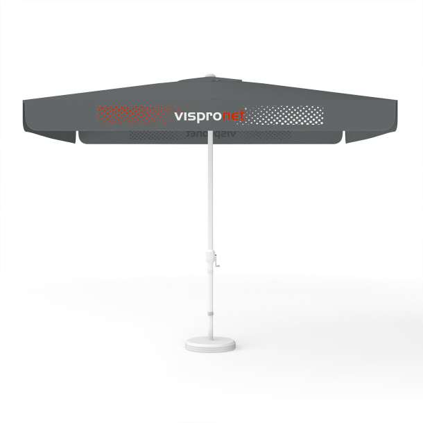 Sonnenschirm mit Logodruck, 300 x 300 cm, 2 Volants bedruckt