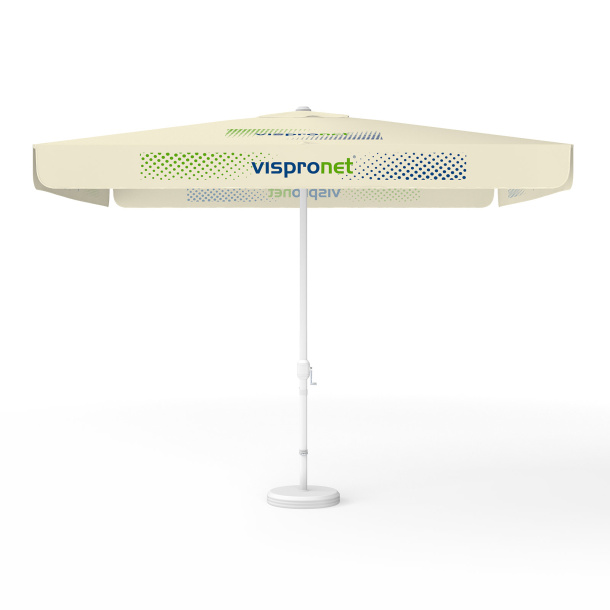 Sonnenschirm mit Logodruck, 300 x 300 cm, alle 4 Segmente mit 1 Motiv bedruckt