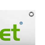 Ausführung: ringsum randverstärkt, Metallösen ø 16 mm, Abstand 50 cm