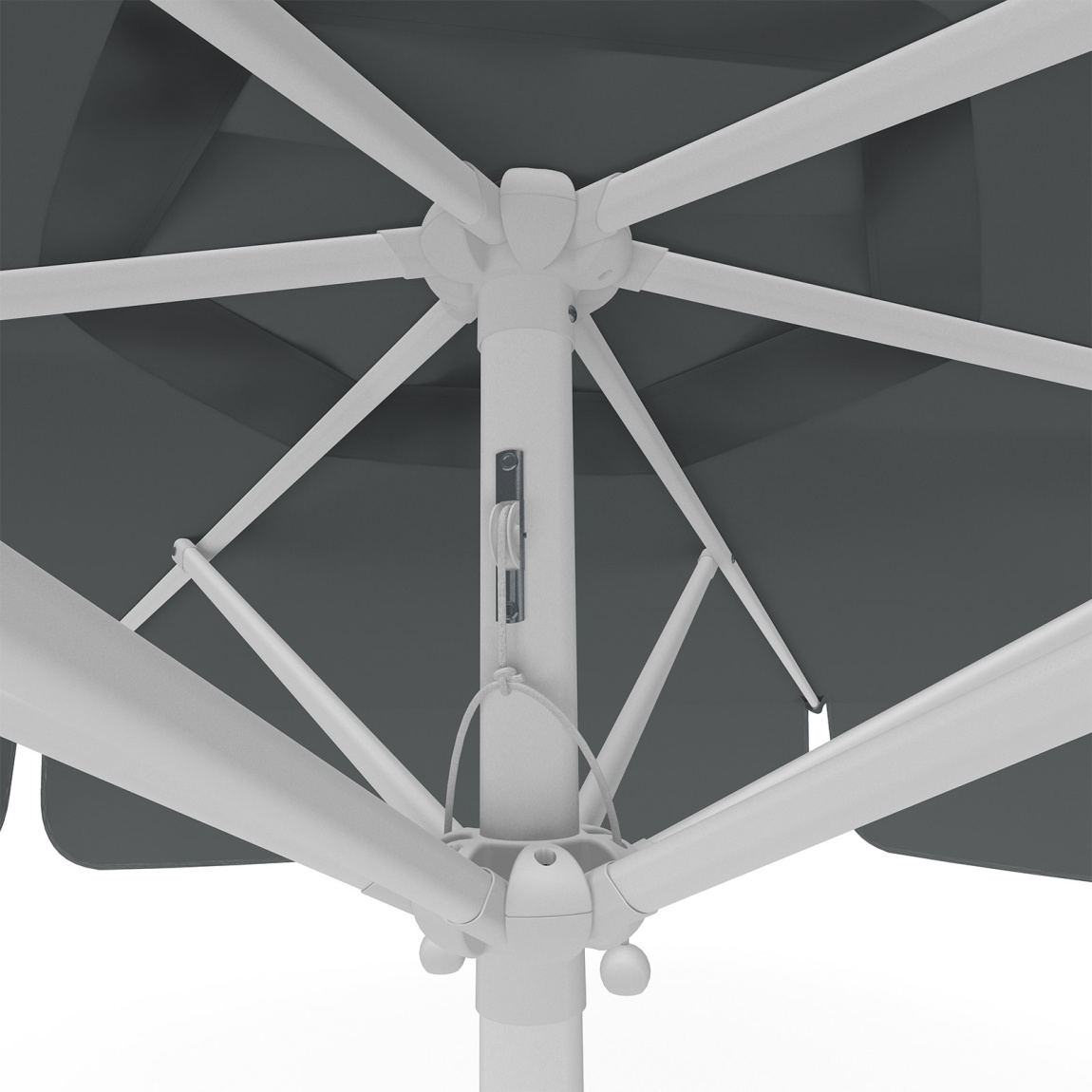 Sonnenschirm anthrazit, ø 250 cm, Detail Seilzug