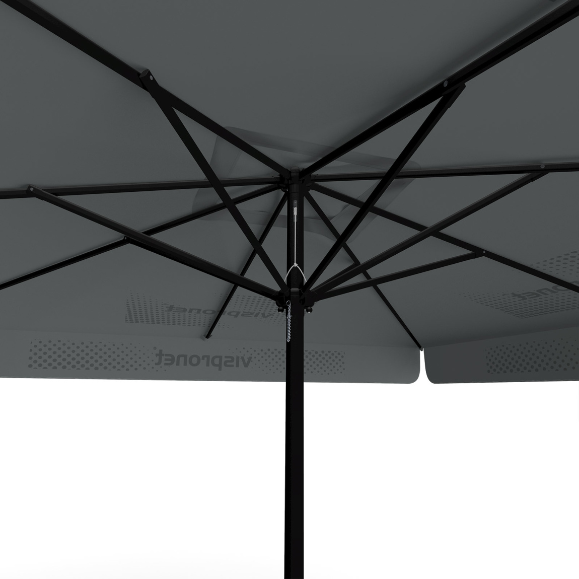 Sonnenschirm mit Logodruck, 300 x 300 cm, Ansicht von unten