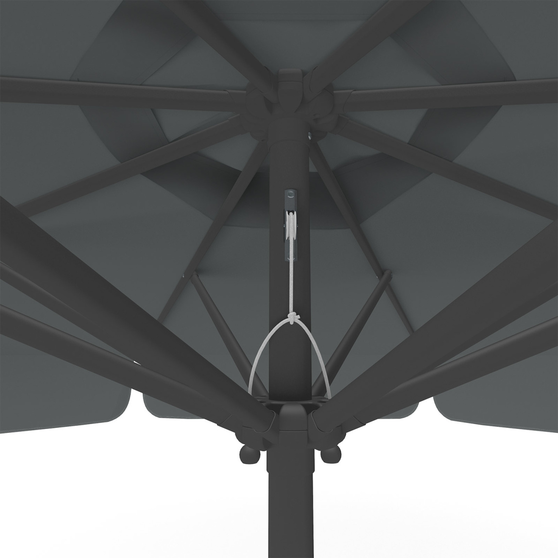 Sonnenschirm anthrazit, ø 300 cm, Detail Seilzug