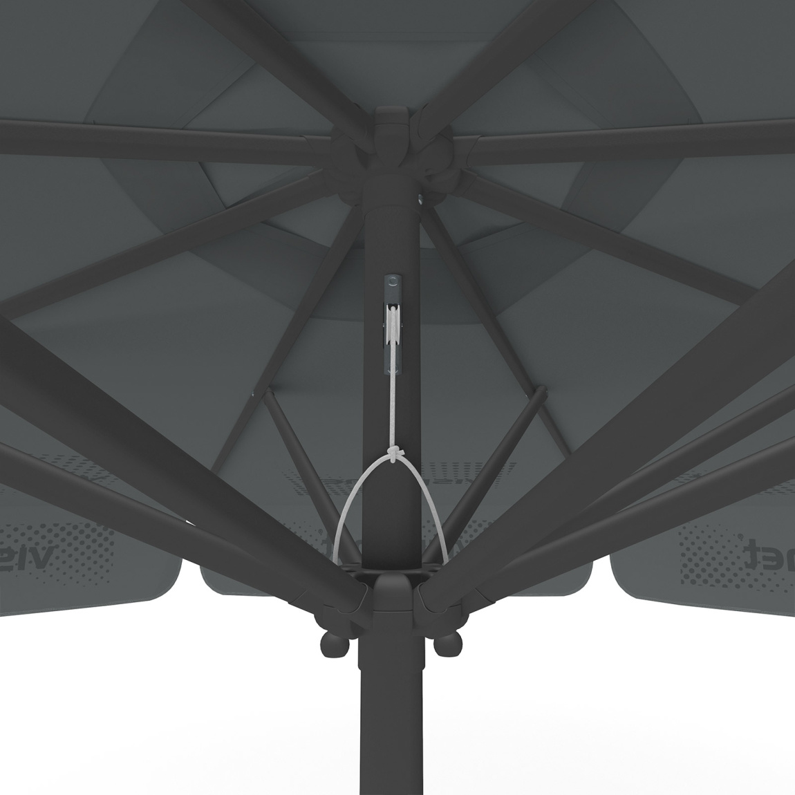 Sonnenschirm mit Logodruck, ø 300 cm, Detail Seilzug