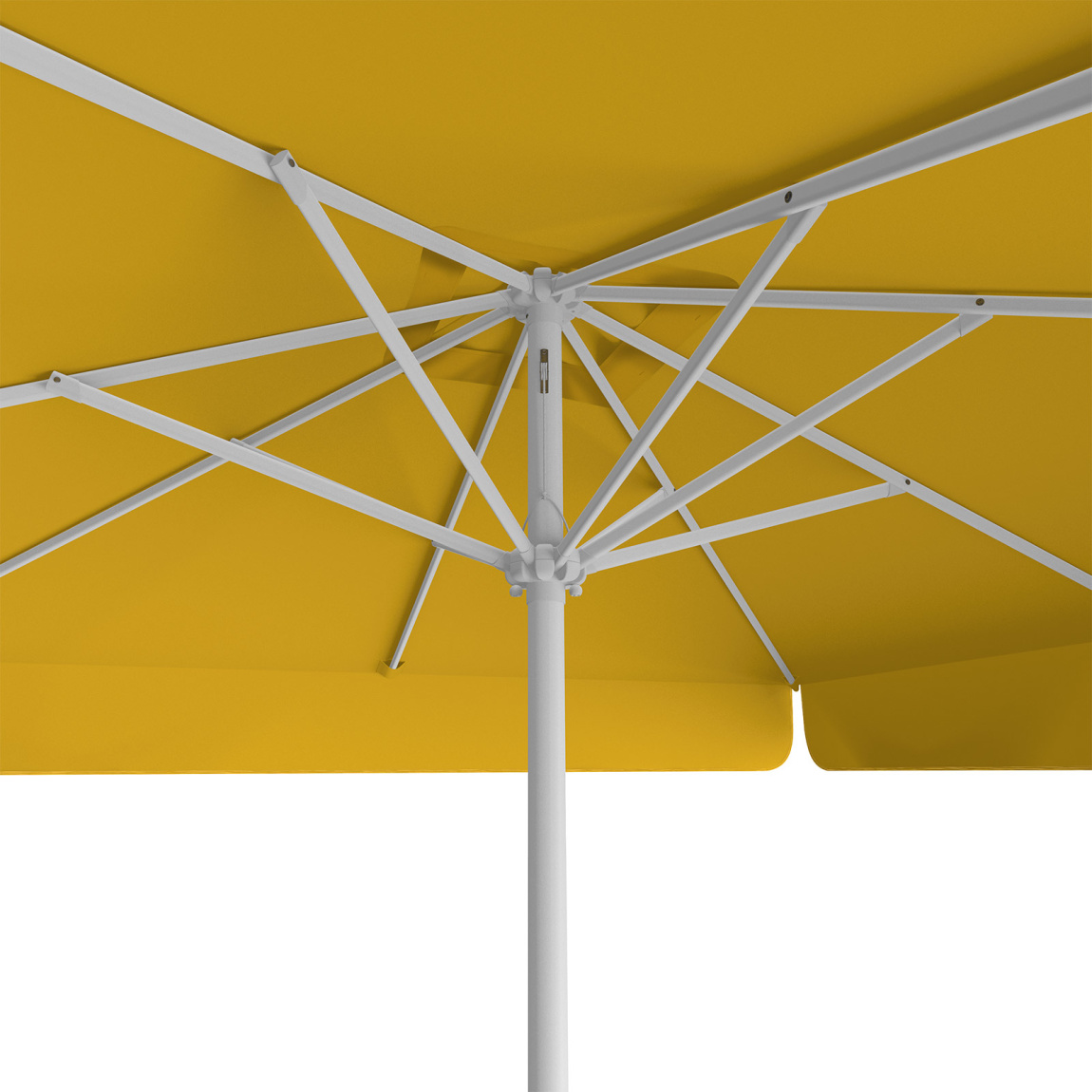 Sonnenschirm orange, 250 x 250 cm, Ansicht von unten