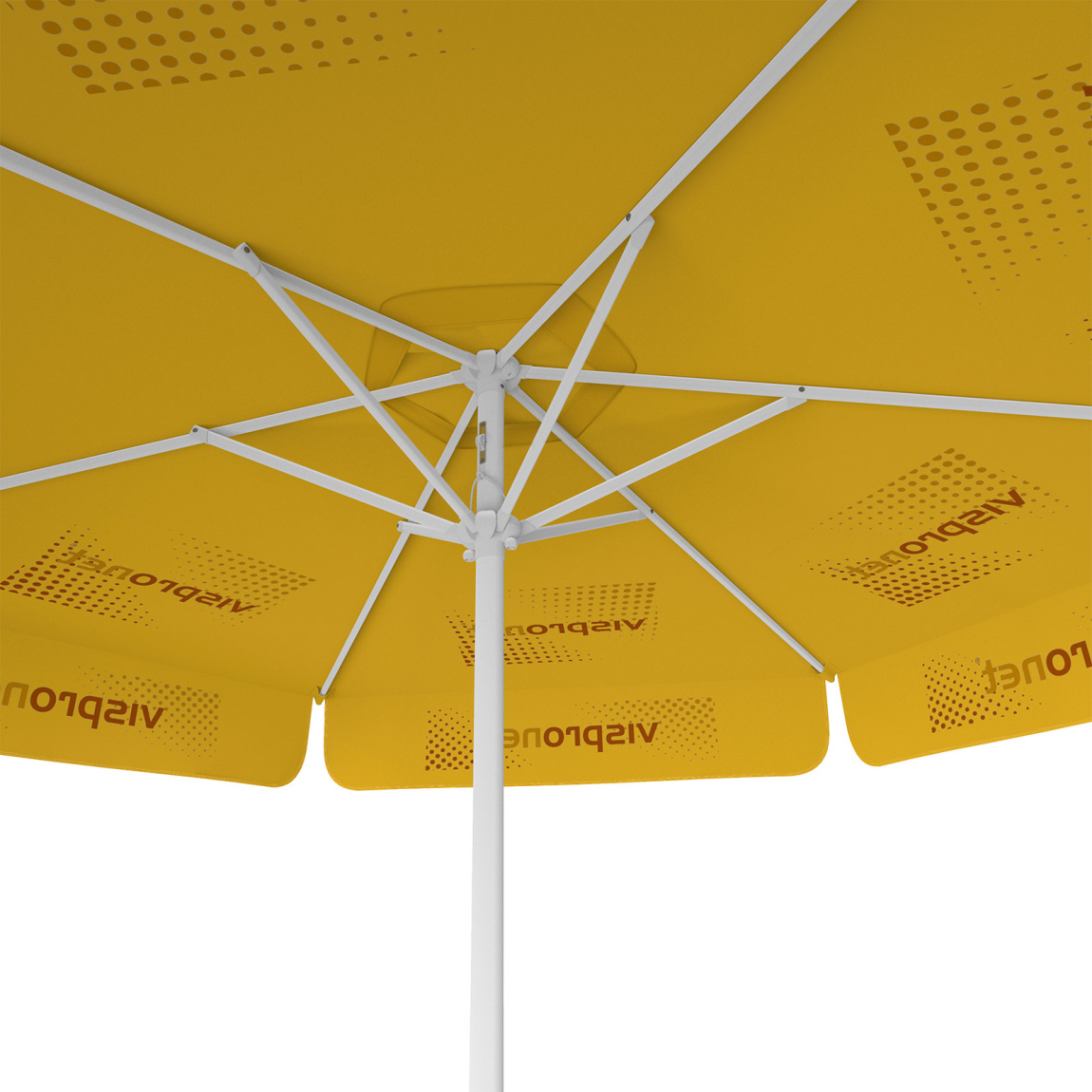 Sonnenschirm mit Logodruck, ø 250 cm, Ansicht von unten