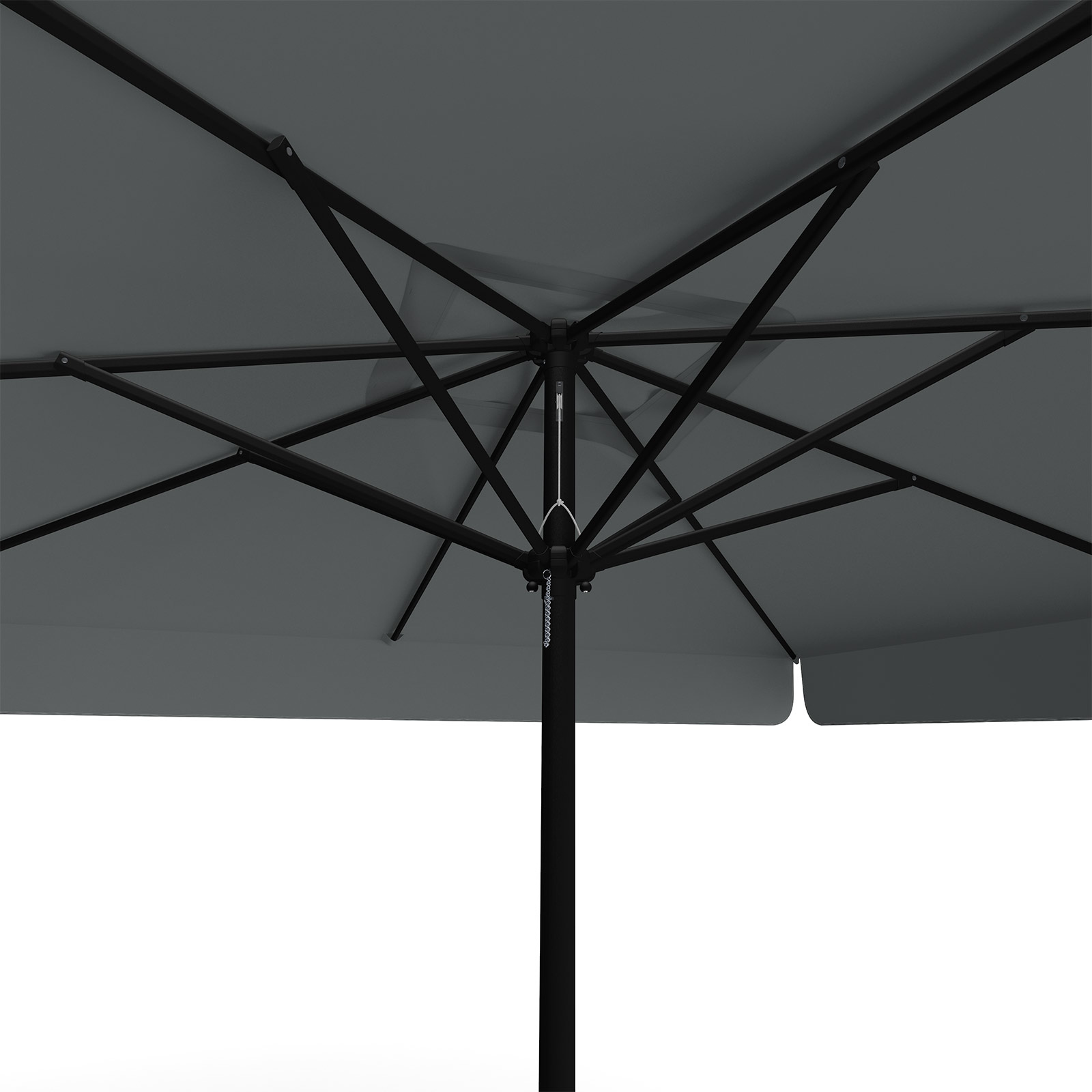 Sonnenschirm anthrazit, 300 x 300 cm, Ansicht von unten