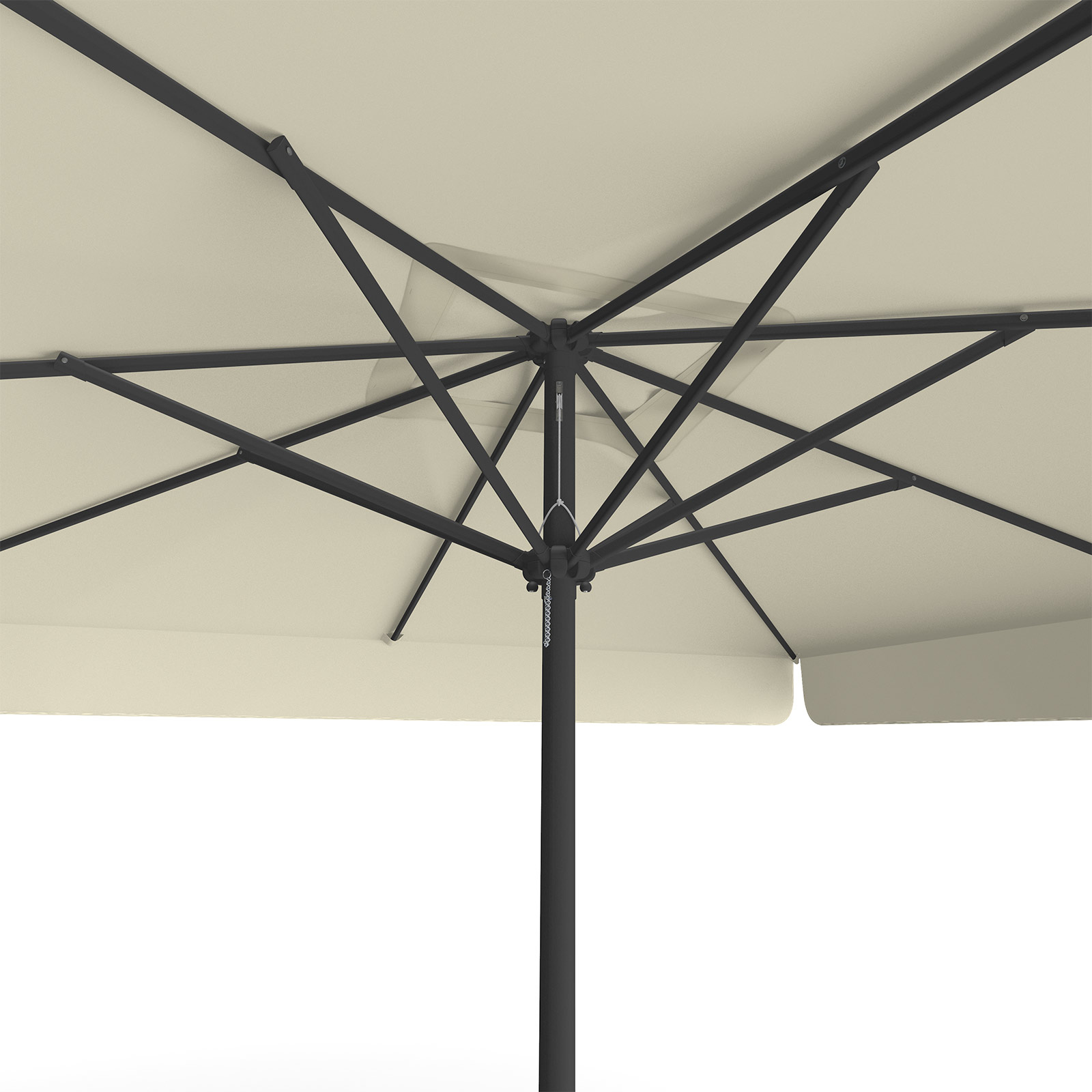 Sonnenschirm beige, 300 x 300 cm, Ansicht von unten