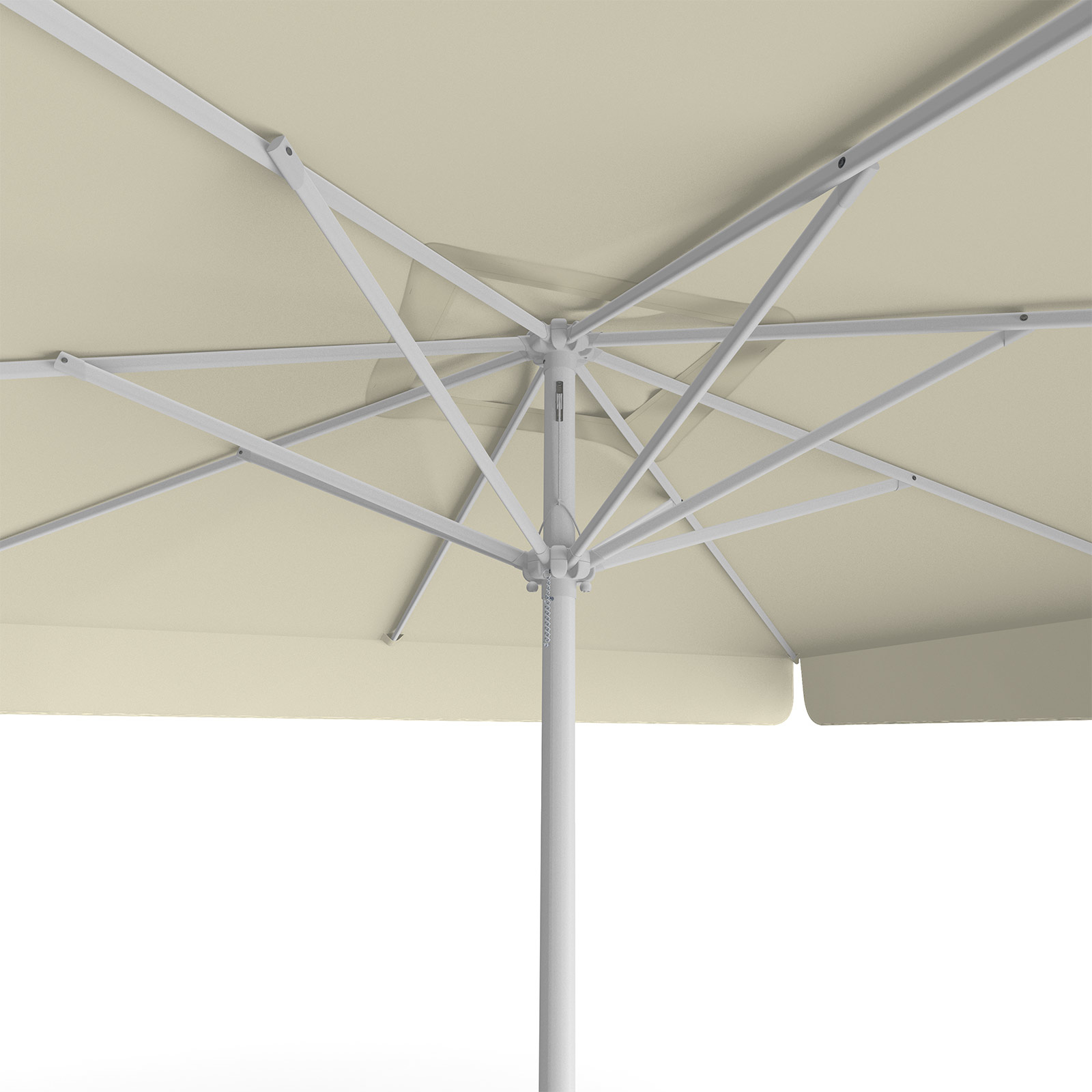 Sonnenschirm beige, 300 x 300 cm, Ansicht von unten