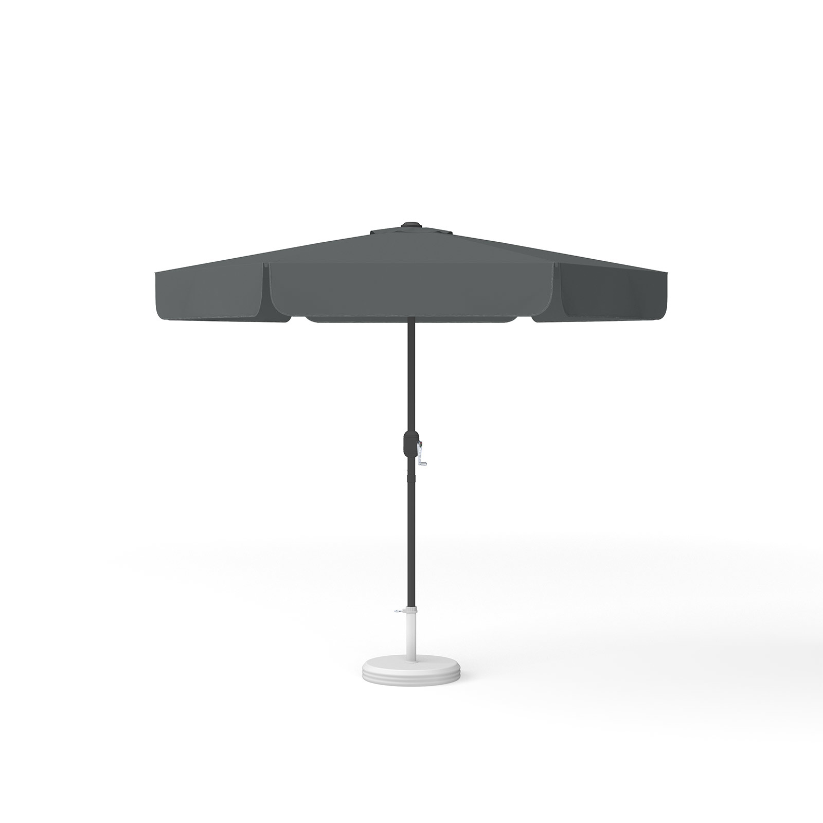 Sonnenschirm anthrazit, rund, ø 250 cm mit Kurbel, einfarbig