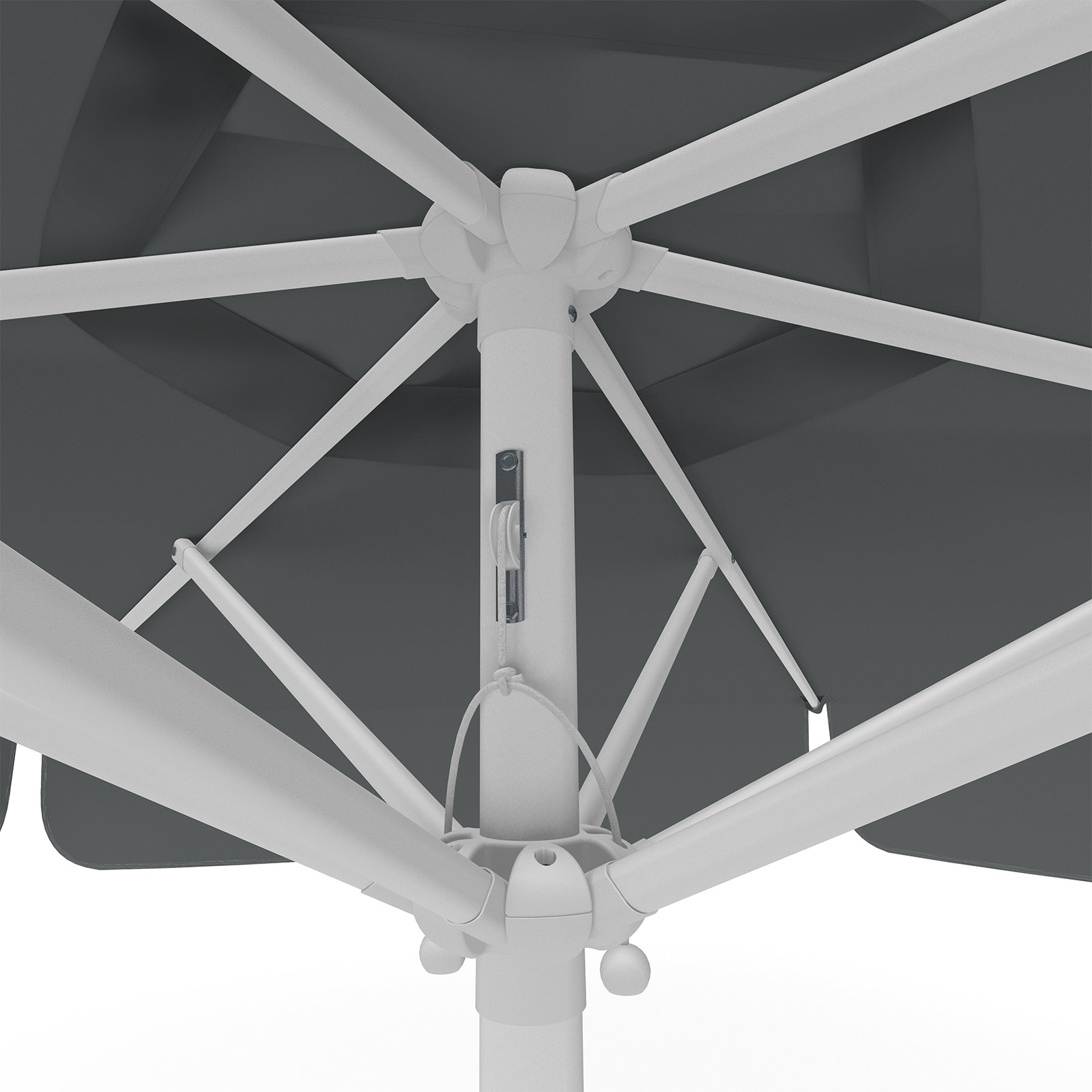 Sonnenschirm anthrazit, ø 250 cm, Detail Seilzug