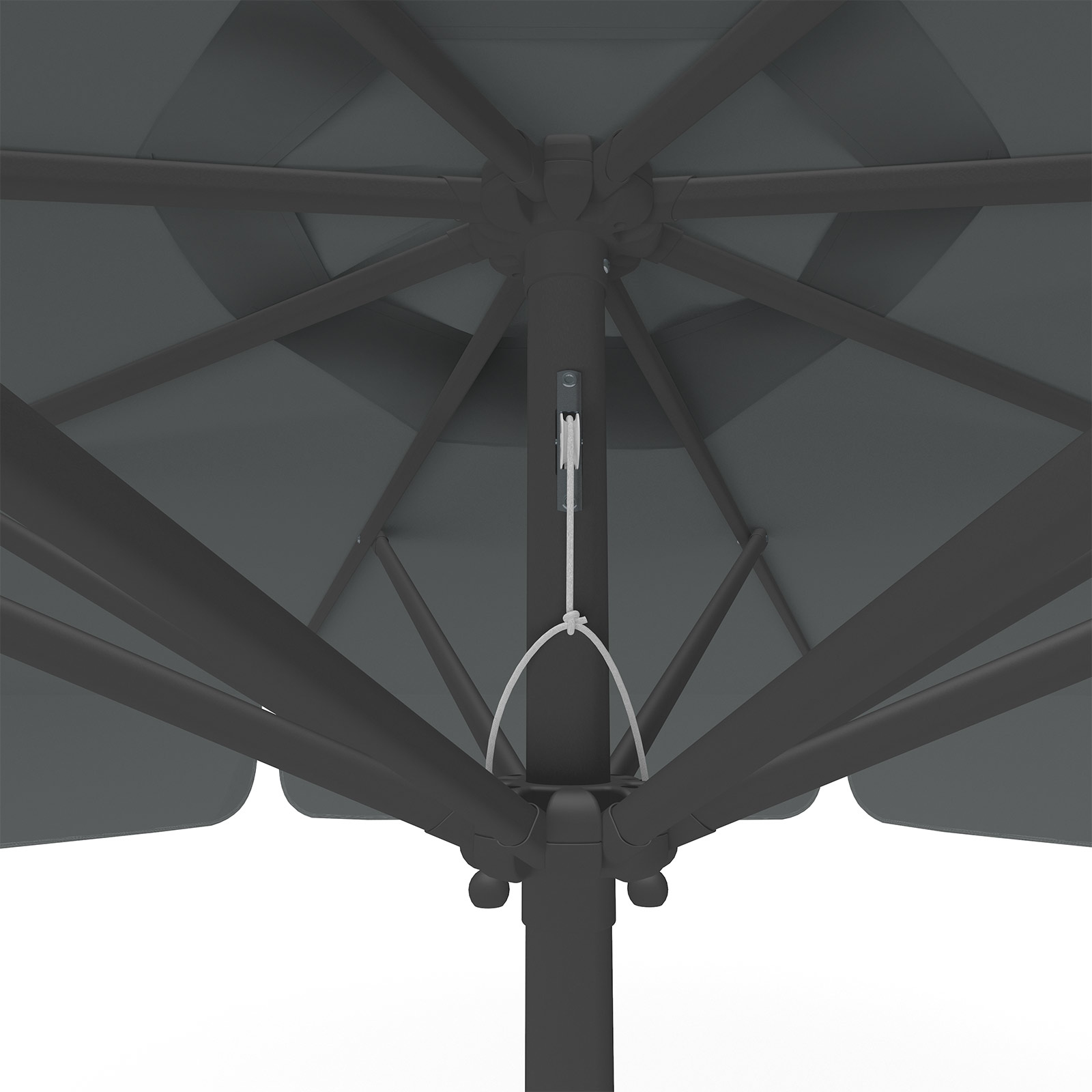 Sonnenschirm anthrazit, ø 300 cm, Detail Seilzug