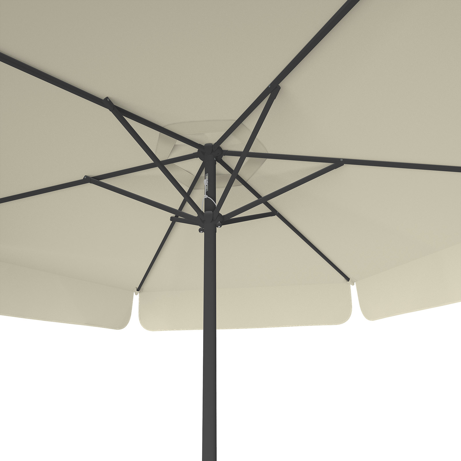 Sonnenschirm beige, ø 250 cm, Ansicht von unten