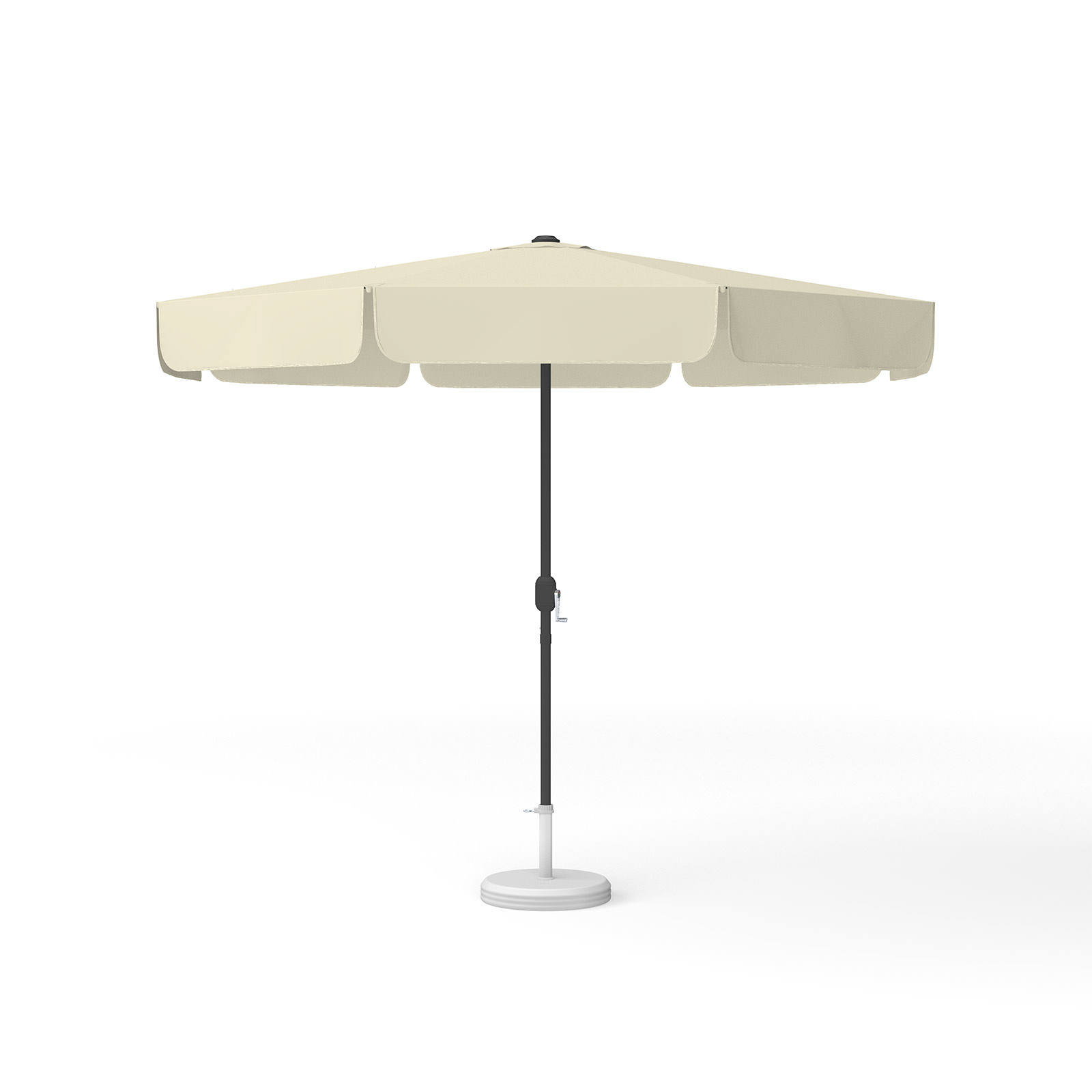Sonnenschirm beige, rund, ø 300 cm mit Kurbel, einfarbig