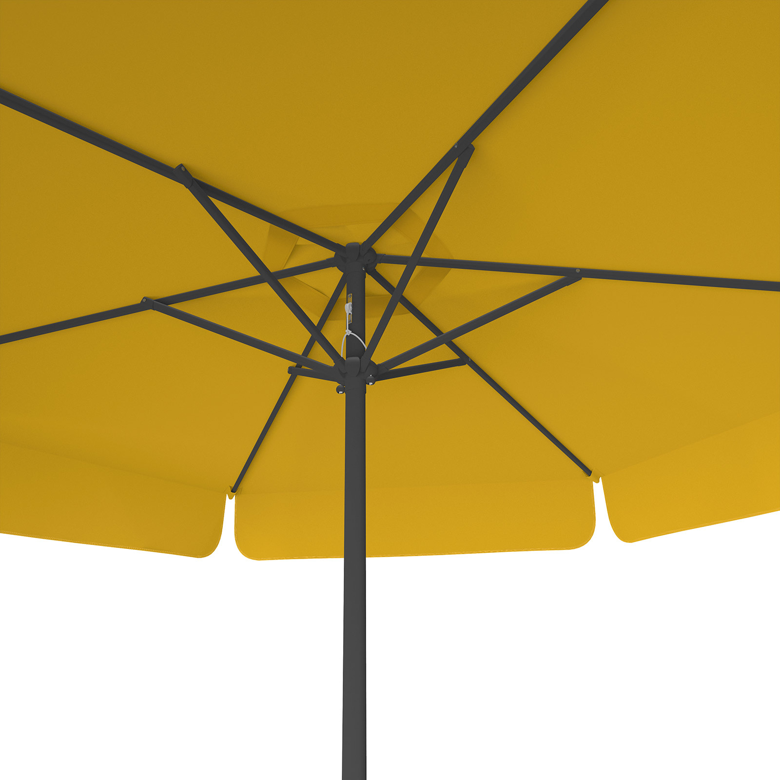 Sonnenschirm orange, ø 250 cm, Ansicht von unten