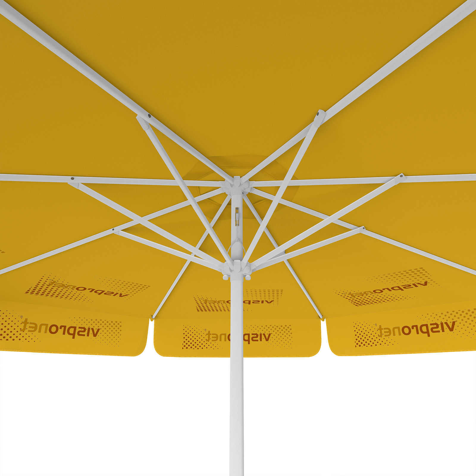 Sonnenschirm mit Logodruck, ø 300 cm, Ansicht von unten