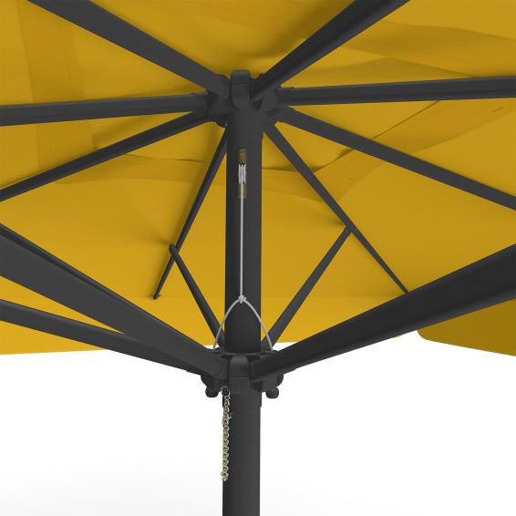 Sonnenschirm orange, 300 x 300 cm, Detail Seilzug