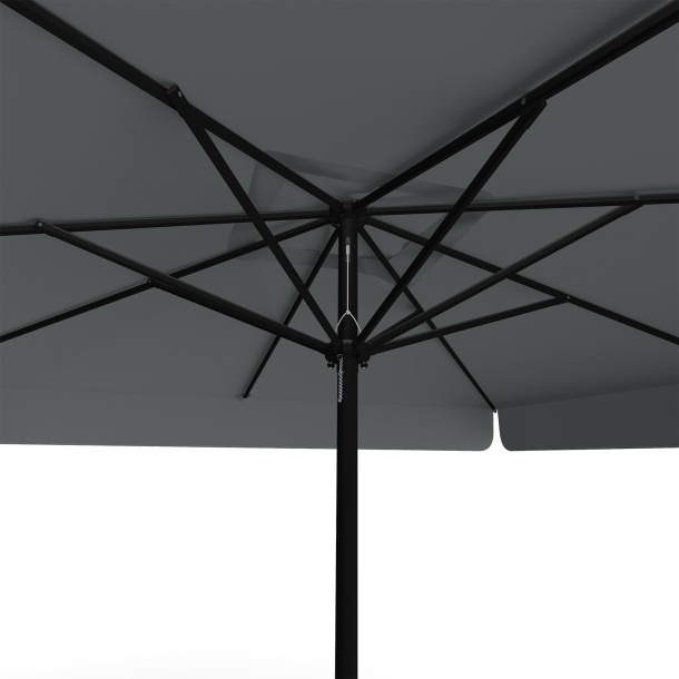 Sonnenschirm anthrazit, 300 x 300 cm, Ansicht von unten