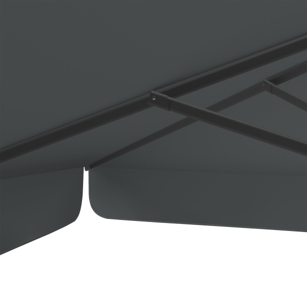 Sonnenschirm anthrazit, 250 x 250 cm, robuste Streben