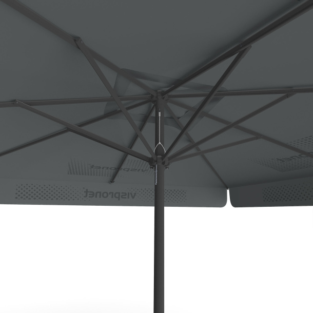 Sonnenschirm mit Logodruck, 300 x 300 cm, Ansicht von unten