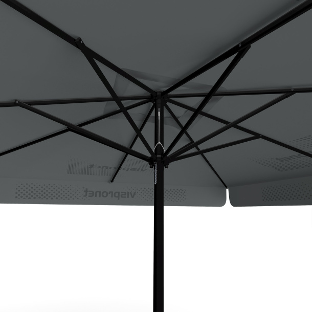 Sonnenschirm mit Logodruck, 300 x 300 cm, Ansicht von unten