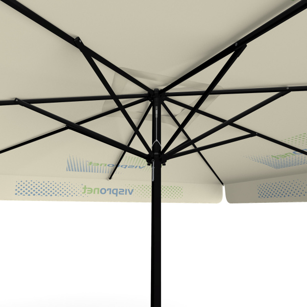 Sonnenschirm mit Logodruck, 300 x 300 cm, Ansicht von unten