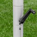 perfekt gespanntes Pavillondach: 5-teiliger Mast mit Kurbelsystem