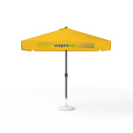 Sonnenschirm mit Logodruck, 250 x 250 cm, 4 Volants mit 2 Motiven im Wechsel bedruckt