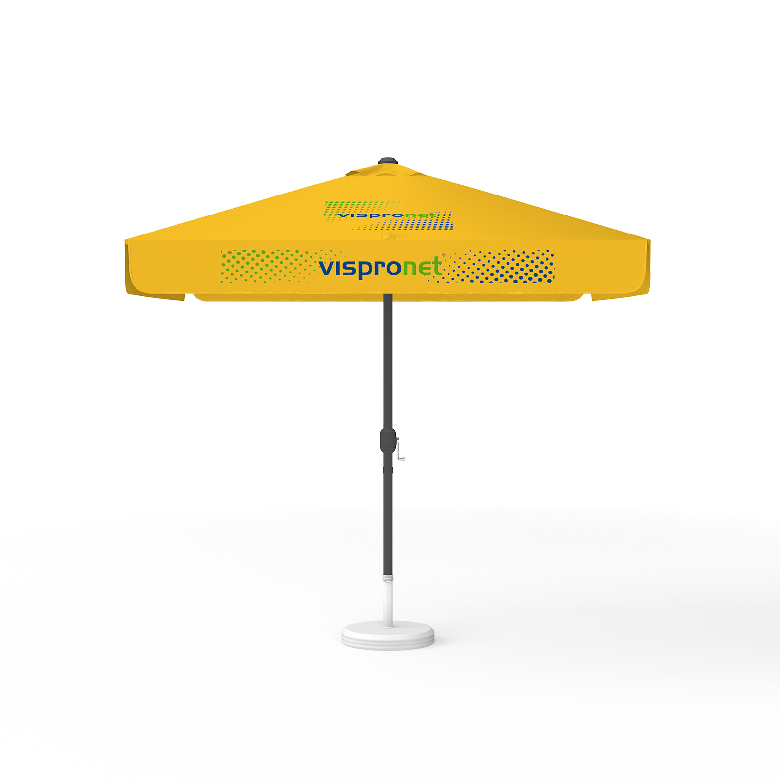 Sonnenschirm mit Logodruck, 250 x 250 cm, 2 Segmente bedruckt