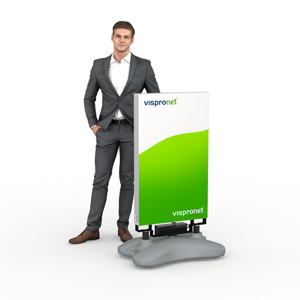LED Kundenstopper Lightbox Akku - Outdoor
