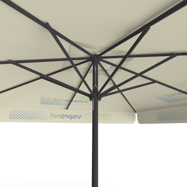 Sonnenschirm mit Logodruck, 300 x 300 cm, Ansicht von unten