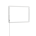 Posterrahmen LED, A1, Rückseite mit Wandhaltern und Stromanschlusskabel