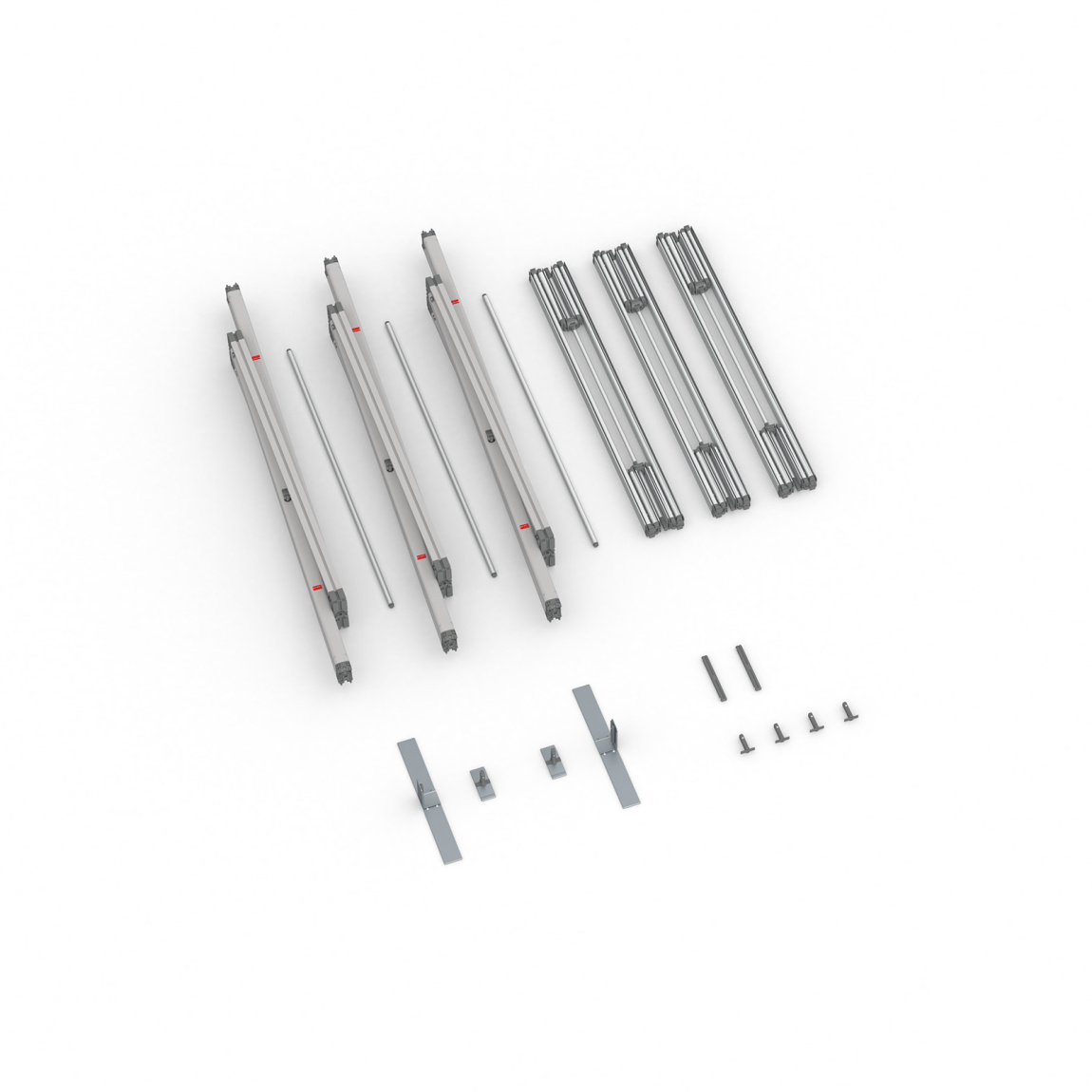 Lieferumfang Kederrahmen flex, Systembreite 300 cm, Systemhöhe 300 cm
