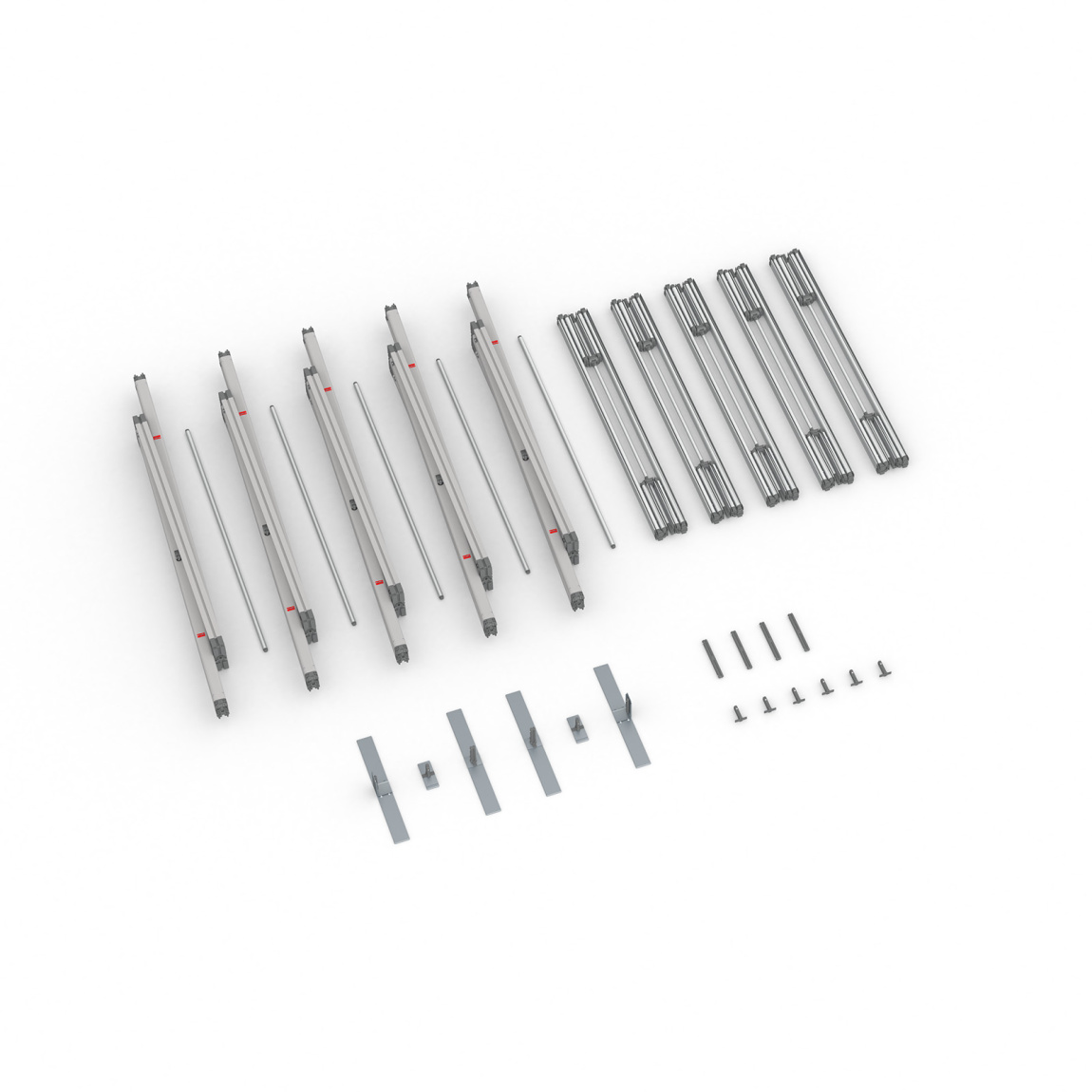 Lieferumfang Kederrahmen flex, Systembreite 500 cm, Systemhöhe 300 cm
