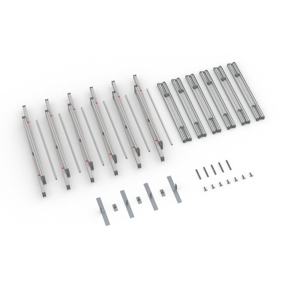 Lieferumfang Kederrahmen flex, Systembreite 600 cm, Systemhöhe 300 cm