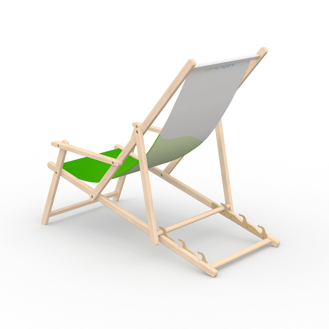 Liegestuhl mit Armlehne, Rückseite