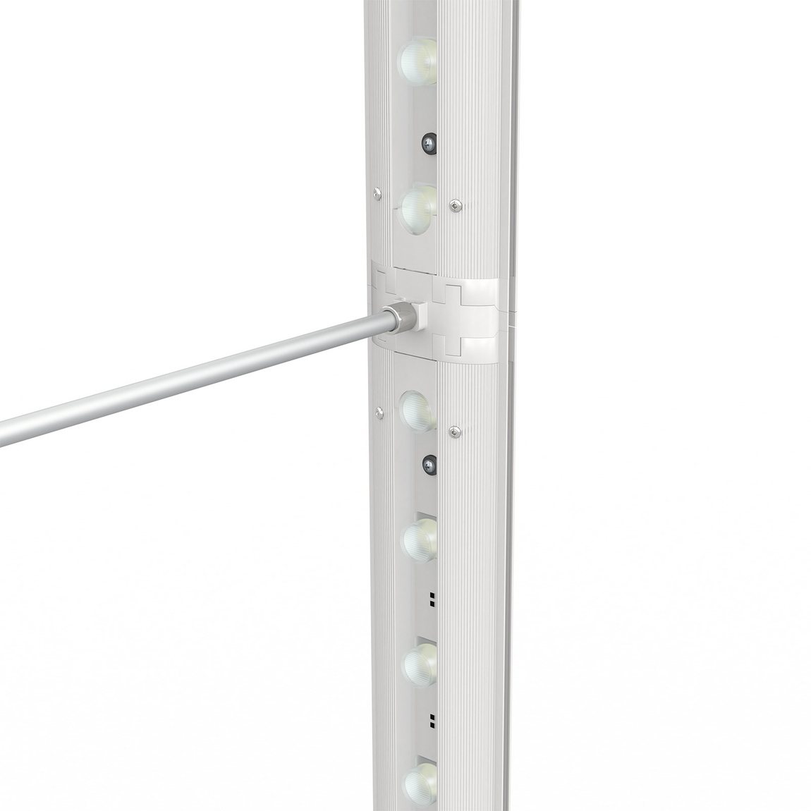 Messetheke Lightbox fold Akku, Befestigung Stützstange