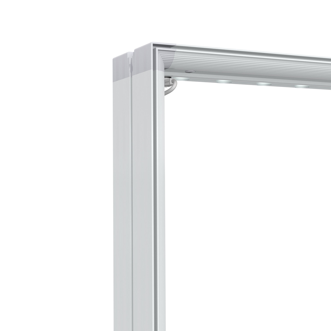 Messewand Lightbox flex, Detail: obere Ecke