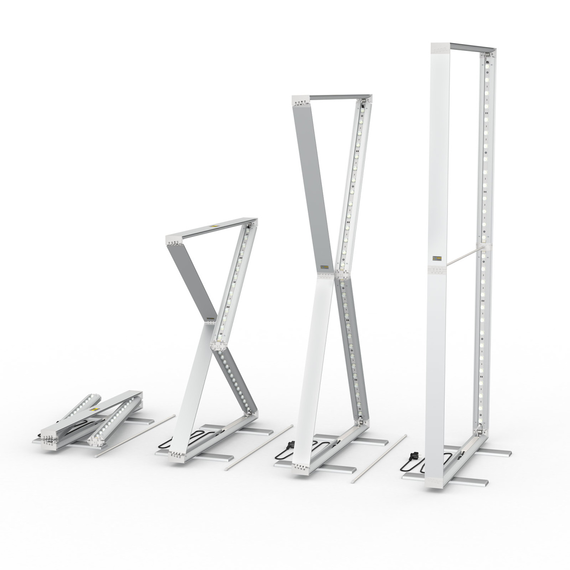 Messewand Lightbox fold, Faltvorgang