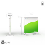 Maße der Messetheke Lightbox fold Akku 