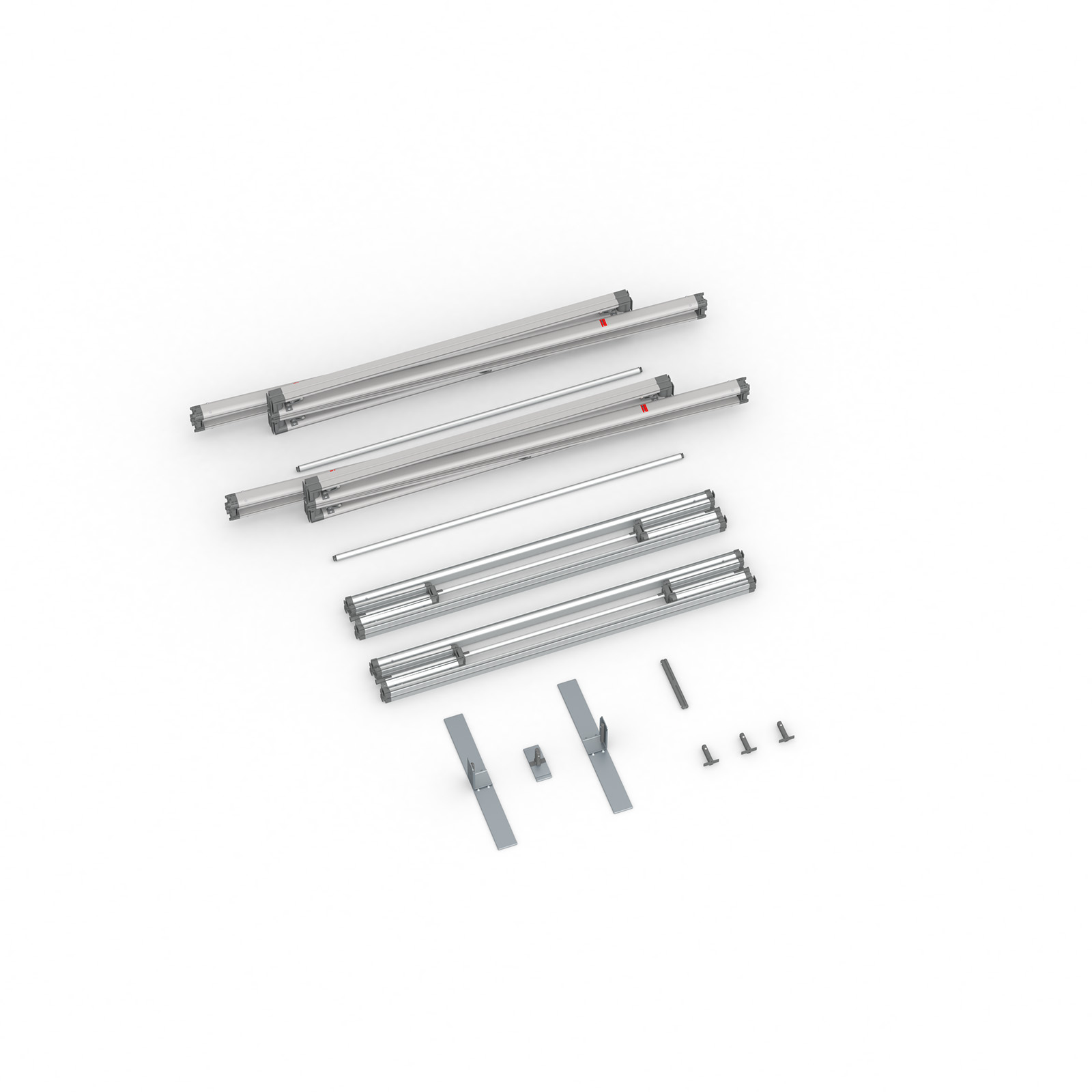 Lieferumfang Kederrahmen flex, Systembreite 200 cm, Systemhöhe 300 cm