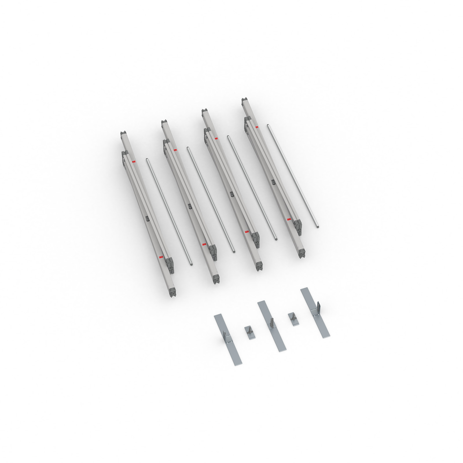 Lieferumfang Kederrahmen flex, Systembreite 400 cm, Systemhöhe 250 cm