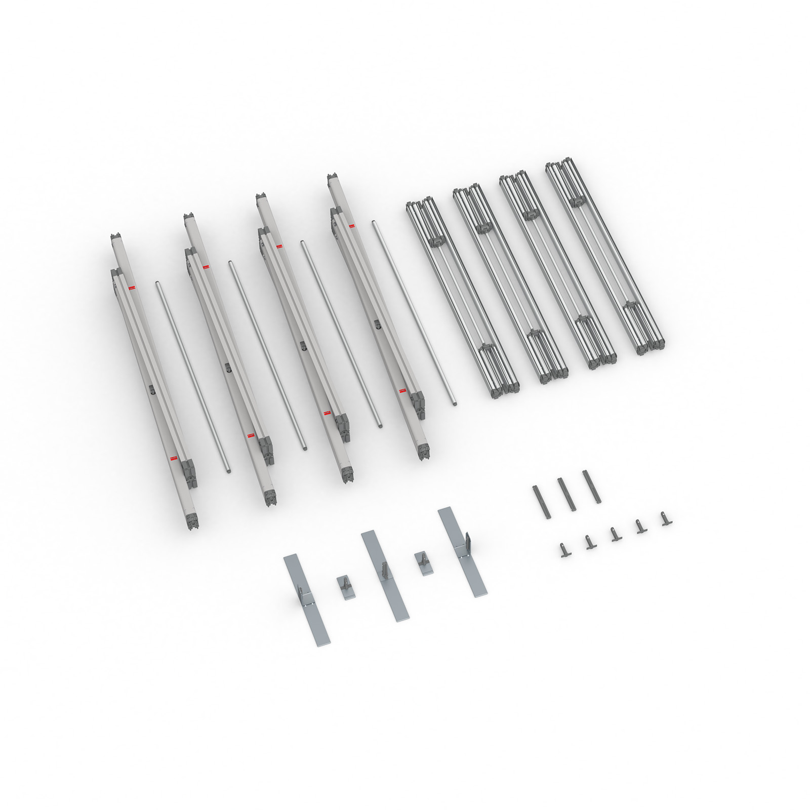 Lieferumfang Kederrahmen flex, Systembreite 400 cm, Systemhöhe 300 cm