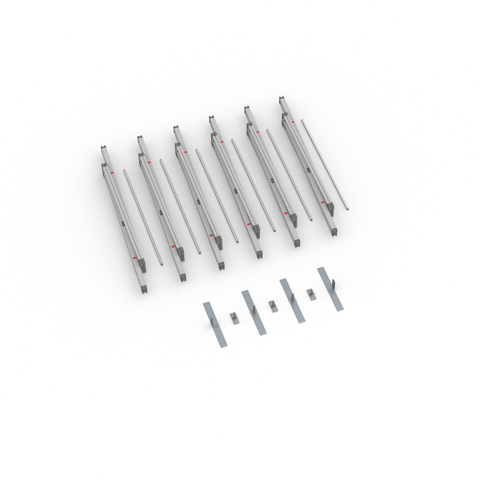 Lieferumfang Kederrahmen flex, Systembreite 600 cm, Systemhöhe 250 cm